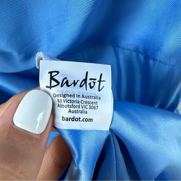 Bardot Lucia One Shoulder Frill Dress Blue - Picture 11 of 13